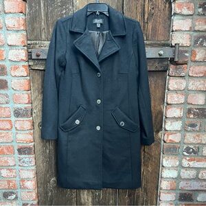 Dennis Basso Elegant Charcoal Pea Coat Sz 4